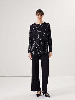 Bisiklet Yaka Desenli Kad?n Bluz