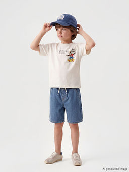 Nostaljik Maymun Bask?l? Unisex ?ocuk Ti??rt