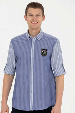 Мужская темно-синяя рубашка с длинным рукавом - U.s. polo assn фото 3