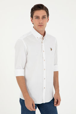 Мужская белая рубашка с длинным рукавом - U.s. polo assn фото 8