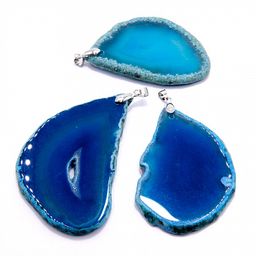 Подвеска из камня Голубой агат на восстановление энергетического баланса очищение биополя 6см