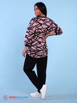 Трикотажный костюм с брюками пудрово-розовый К-60 (4)