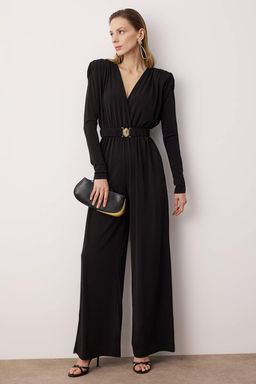 Kahverengi Kruvaze Yaka Kemer Detayl? Vatkal? Orme S?k/Gece Tulum TPRAW26TU00001 - Trendyolmilla фото 6