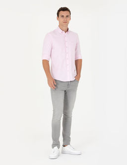 Pembe Slim Fit Uzun Kollu G_mlek