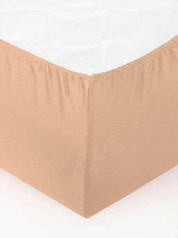 Простыня трикотажная на резинке - Персик 160х200х20