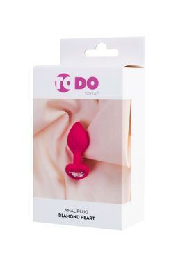 Анальная втулка ToDo by Toyfa Diamond Heart, силикон, розовая, 7 см, 2 см, 18 г