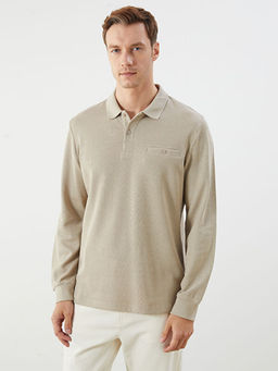Polo Yaka Uzun Kollu Erkek Sweatshirt