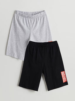 Beli Lastikli Marvel Bask?l? Erkek ?ocuk Pijama ?ort 2li