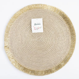 Набор салфеток Доляна. Блеск, золото, d=38 см, 2 шт.  фото 4