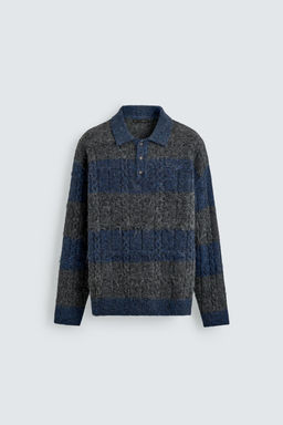 STRIPED JACQUARD KNIT POLO SHIRT - Zara фото 15