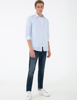 Lacivert Slim Fit Uzun Kollu G_mlek - Cacharel фото 6