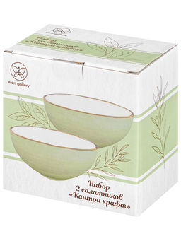 Набор салатников 2 пр. 600 мл 15*15*7 см Кантри Крафт, светло-зеленый - Elan gallery фото 5