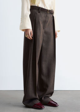 Pantalones de lana con pliegues marcados - H&m фото 8