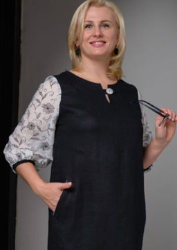 100% ЛЁН Платье футляр - Новый лен фото 7