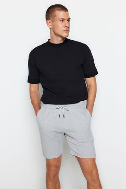 2li Paket Siyah-Gri Regular/Normal Kesim Dokulu Kordonlu Sort & Bermuda TMNSS23SR00076
