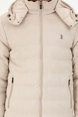 Мужская бежевая кожаная куртка - U.s. polo assn фото 13