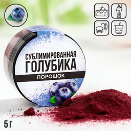 Ягодный порошок сублимированный Голубика для капкейков, куличей, шоколада, 5 гр