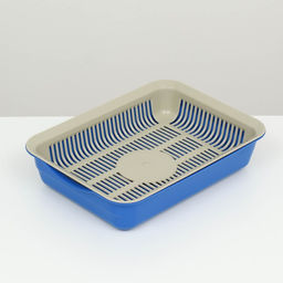 Лоток с сеткой №3, 34 х 25,5 х 7 см, бежевый/синий - Simaland фото 3