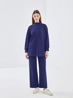 Dik Yaka Oversize Kad?n Sweatshirt Tunik