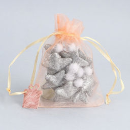 Цена за 10 шт. Мешочек подарочный органза оранжевый «Для тебя», с шильдиком, 10 х 12 см +/- 1.5 см