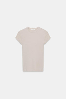 CAMISETA R?STICA CON LINO / Piedra - Zara фото 4