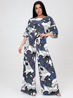 ЮЛИЯ-ЖК ЖЕНСКИЙ КОСТЮМ (Молочный/василёк)