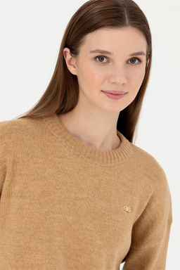 Женский свитер песочного меланжа - U.s. polo assn фото 2