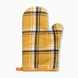 Варежка - прихватка «Этель. Клетка», 26×16 см, жёлтый