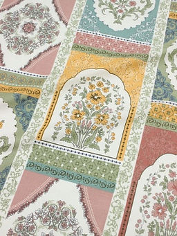 Сатин Цветочные витражи, ш.2.35м, хлопок-100%, 110гр/м.кв