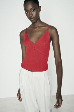 KNIT V-NECK TOP - Zara фото 14