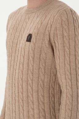 Erkek Regular Fit Bisiklet Yaka Kum Melanj Kazak - U.s. polo assn фото 14