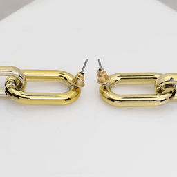 Серьги металл Цепь диск, 3 звена, цвет золотисто-чёрный