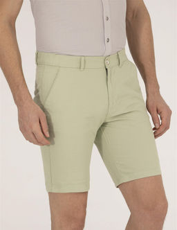 A__k Ye_il Slim Fit Keten Kar___ml_ Bermuda _ort - Pierre cardin фото 6