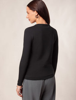 Джемпер с цельнокроеным воротом из премиального хлопка