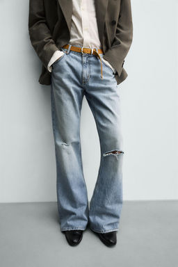 JEANS FLARE FIT ROTOS / Azul claro - Zara фото 5