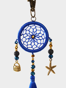 Брелок ловец снов, 17 см, ярко-синий
