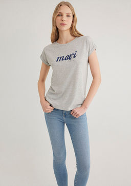 Mavi Logo Bask?l? Gri Tisort  фото 3