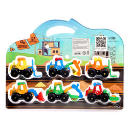 Набор тракторов Весёлая стройка, инерционные, в наборе 6 шт., цвет МИКС - Автоград фото 15