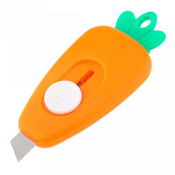 Нож-мини канцелярский Морковка 9мм, 7х3,3х1,2см, металл/пластик (Китай)