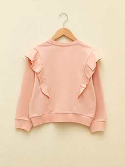 Bisiklet Yaka Bask?l? Uzun Kollu K?z ?ocuk Sweatshirt - Waikiki фото 2