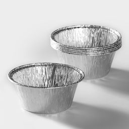 Цена за 2 шт. Формы для выпечки и запекания Доляна, набор 6 шт., 135 мл, d=8.5 см, фольга, серебристые  фото 3