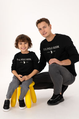 Erkek Гocuk Siyah Bisiklet Yaka Sweatshirt - U.s. polo assn фото 2