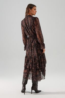 TRENDYOLMILLA Cok Renkli Boyundan Baglamal? Dokuma K?sl?k Elbise TWOAW21EL1448  фото 10