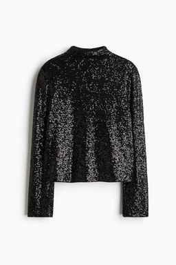 Sequined turtleneck top