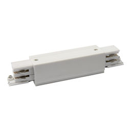 UBX-A12 WHITE 1 POLYBAG Соединитель для шинопроводов прямой внешний. Трехфазный. Цвет белый. Упаковка полиэтиленовый пакет.