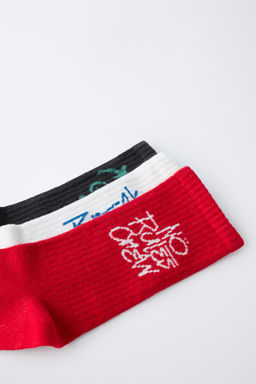 3-PACK OF GRAFFITI TEXT SOCKS - Zara фото 2