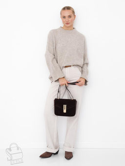 Сумка женская кожаная 1045MF coffee Polina&Eiterou  в Новосибирске