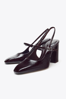 FAUX PATENT MARY JANE SLINGBACK HEELS - Zara фото 3