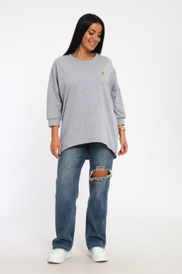 24414 Джемпер удлиненный с лейблом