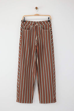 Kahverengi Cizgi Desenli Normal Bel Loose Baggy Jeans TWOAW26JE00003 - Trendyolmilla фото 5